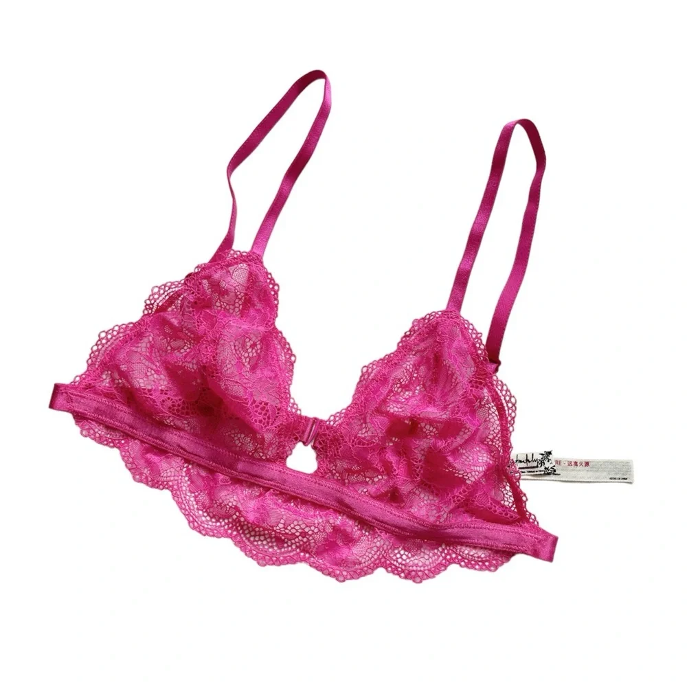 Free‎ People NWOT Hot Pink Lace Bralette